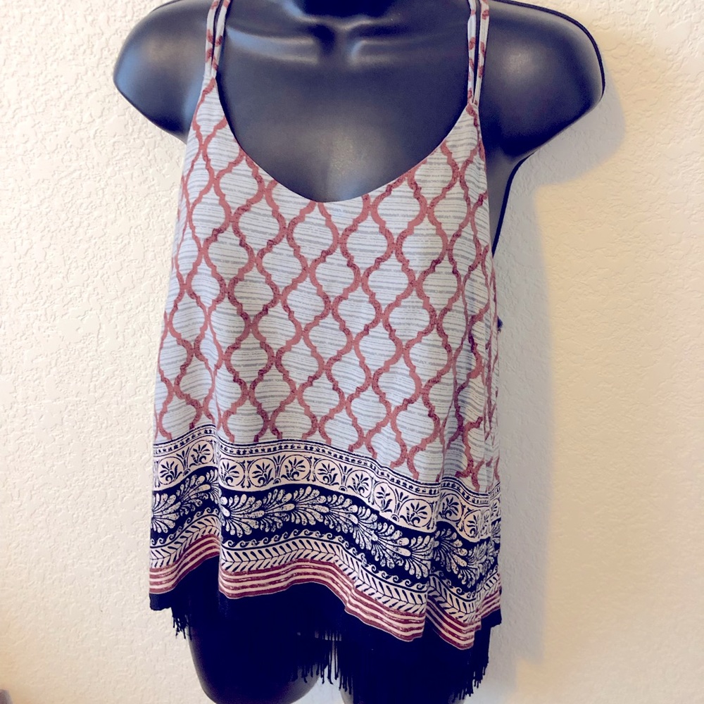Super cute boho fringe top